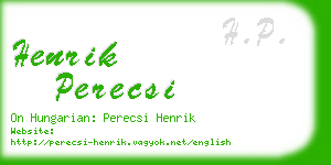 henrik perecsi business card